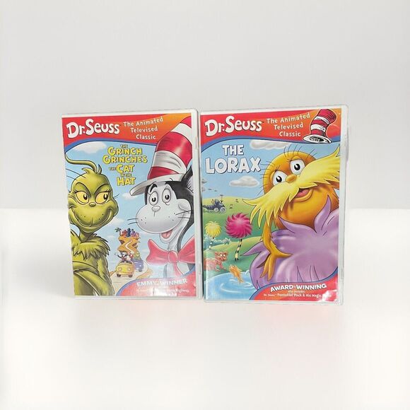 Other - Lot Dr Seuss Grinch Grinches the Cat in the Hat & The Lorax (DVD) GUC